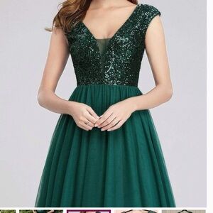 Ever Pretty Gown, Emerald Green with Sequins, Size 1X